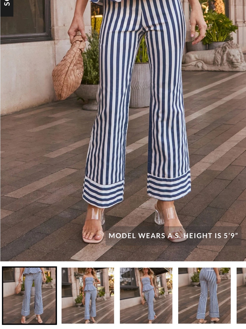 VICI Navy and White Striped Pants and top - Picture 2 of 7